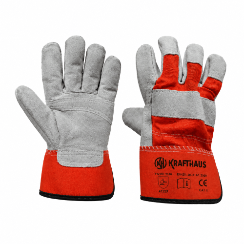 KH -Split Cowhide Leather Glove With Reflective