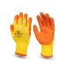 Orange Crinkle Latex Palm Coated Gloves 
