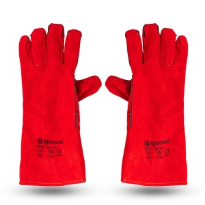 Red Leather Welding Gloves